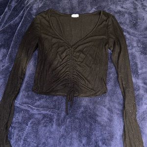 Garage Ribbed LS Crop Top